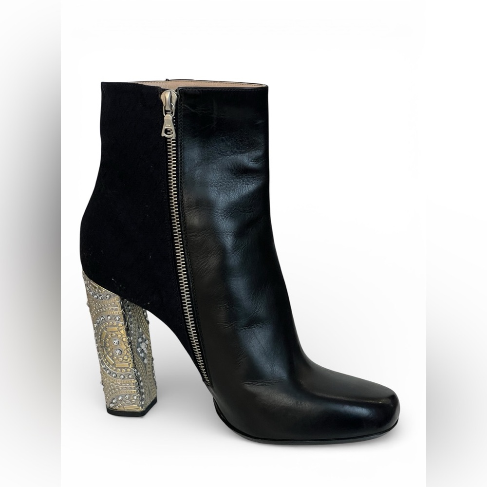 Dries Van Noten Gold and Silver Embellished Boots